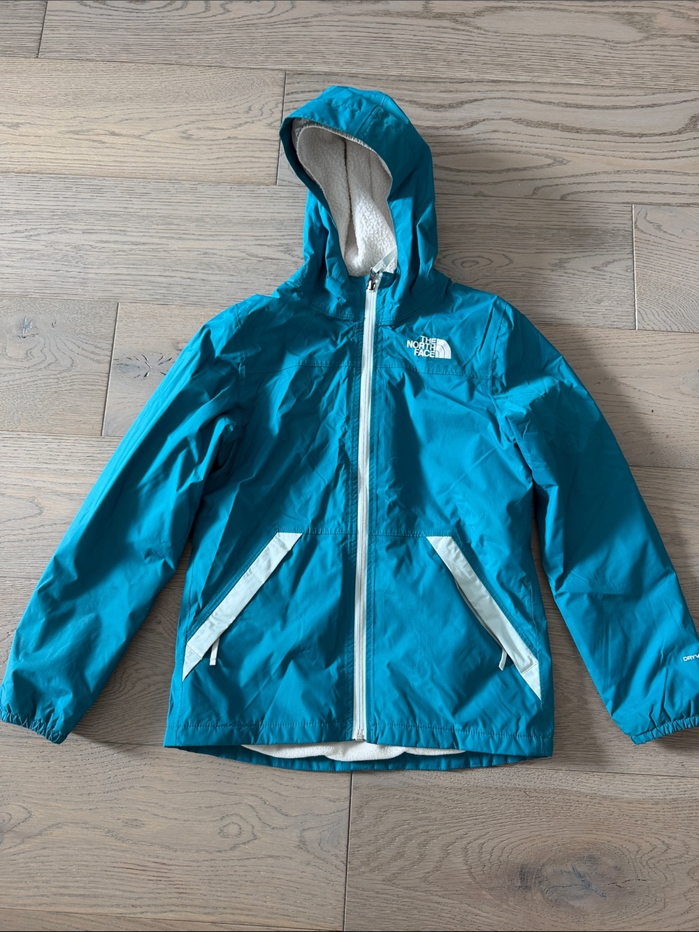 THE NORTH FACE Girls' Warm Storm Waterproof Rain Jacket, Deep Lagoon, Size 10/12